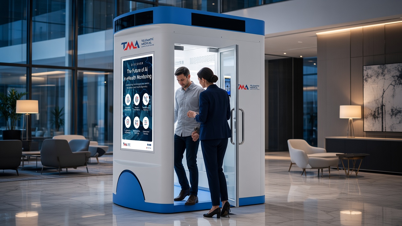 Person using MediStation telemedicine kiosk